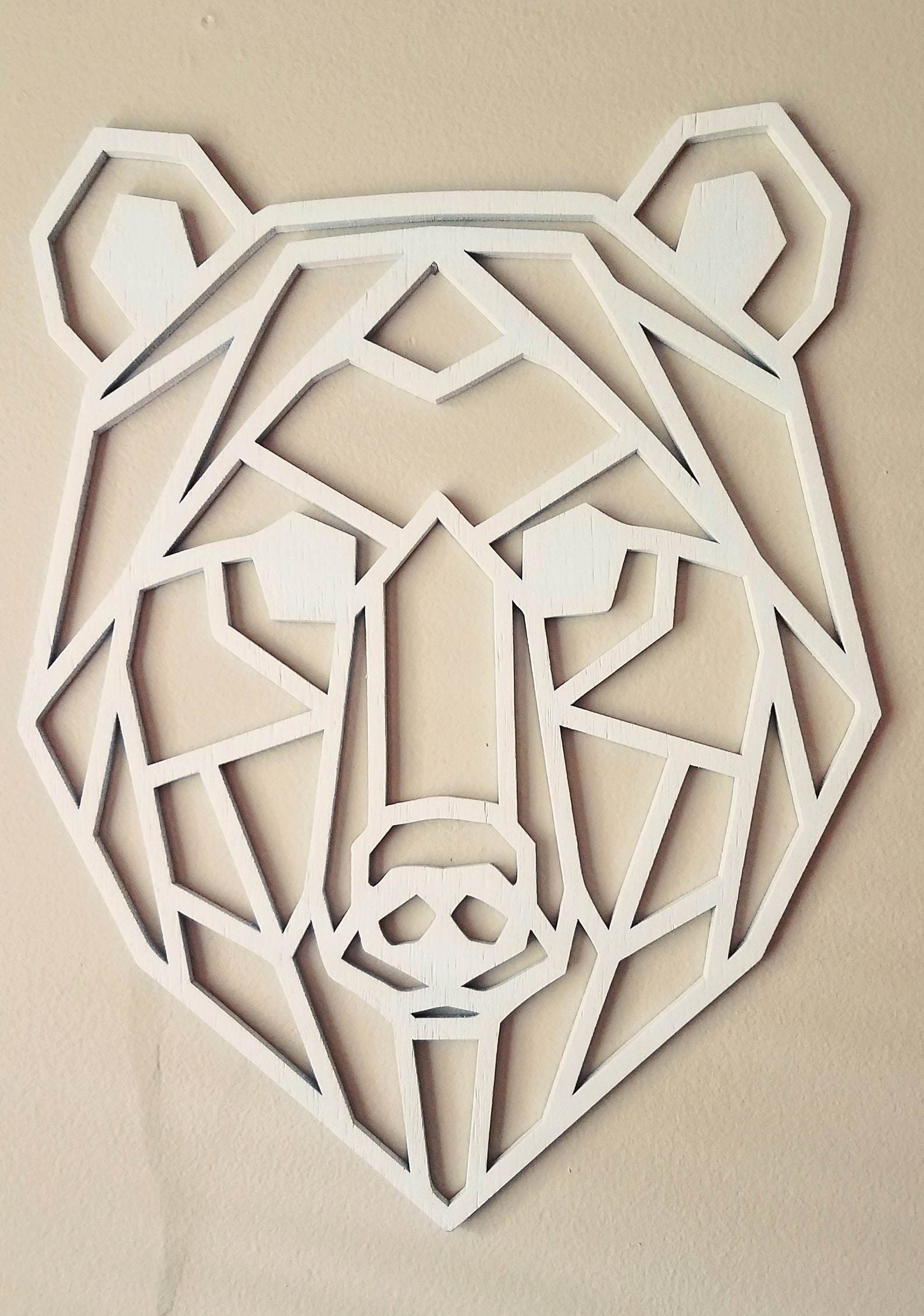 Geometric Bear Wall Art Bear Wall Decor Nursery Decor Etsy