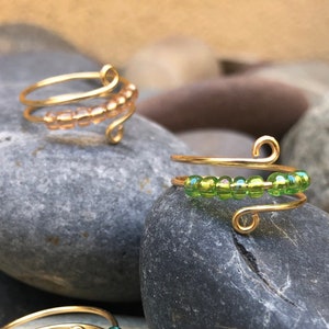 Gold fidget ring, thumb rings, focus jewelry