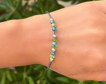 Teal fidget bracelet, leather bracelets for girls