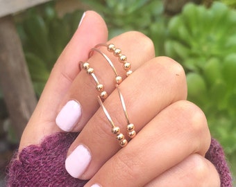 Fidget ring, dainty rose gold fill