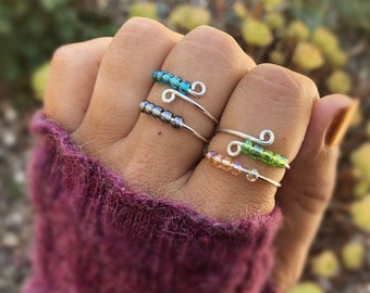 Sterling silver fidget ring, minimalist jewelry