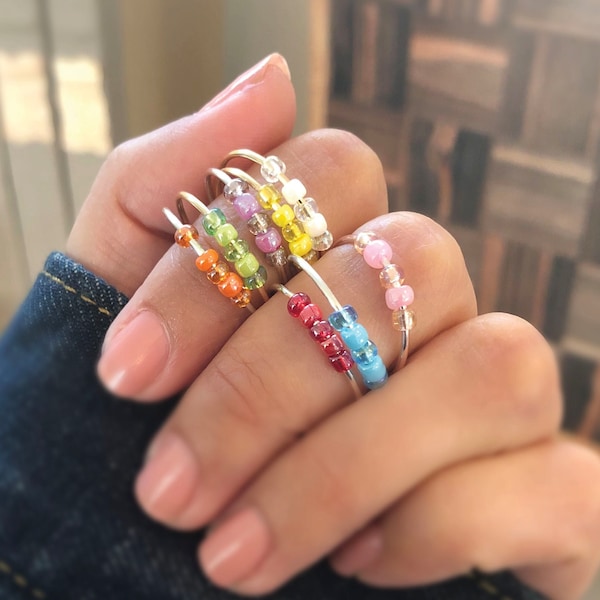 Fidget ring set of 3, kids jewelry, gift for girls