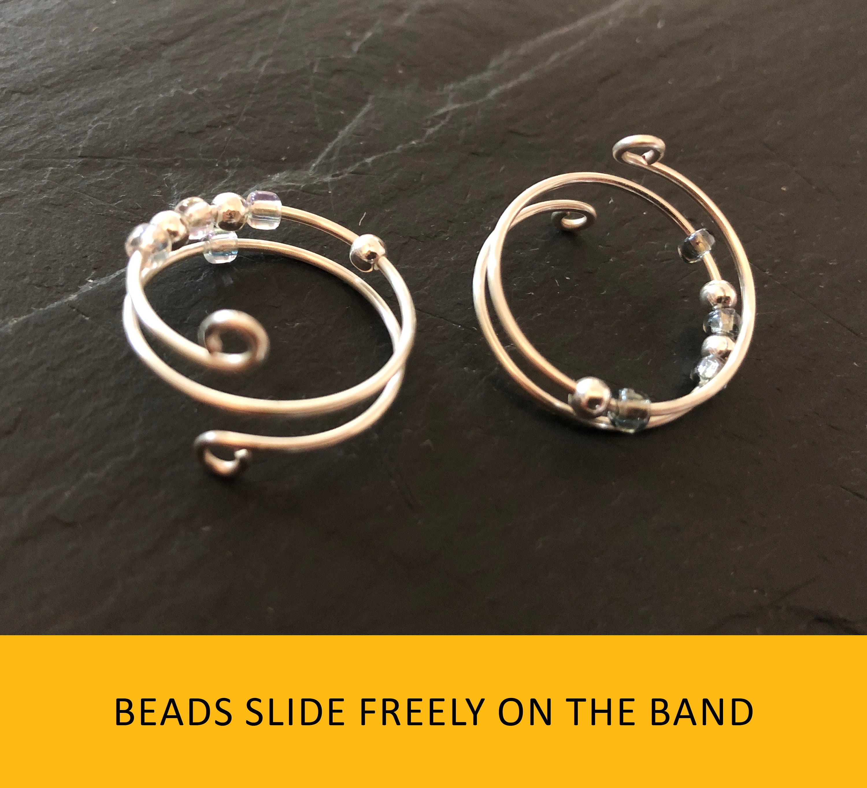 Fidget Ring Sterling Silver Anxiety Rings Dainty Worry Etsy