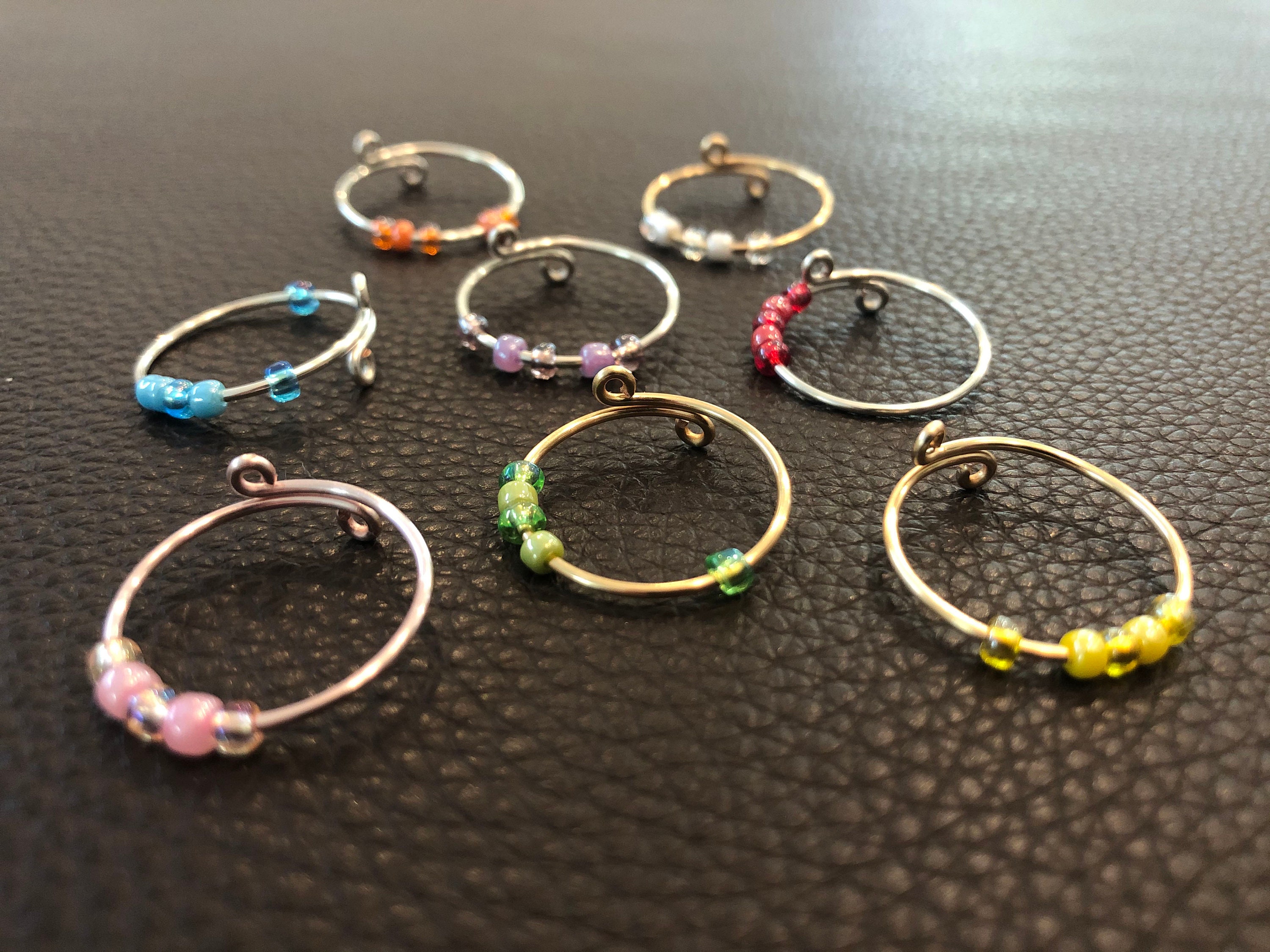 Fidget Rings w/Colored Beads - Wit & Whimsy Toys