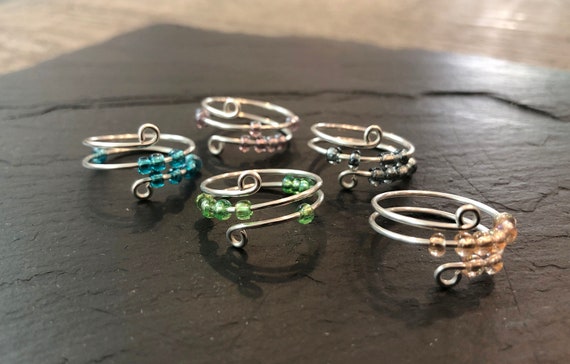 Fidget Ring Set of 2 Anxiety Rings Worry Rings Spinner Ring