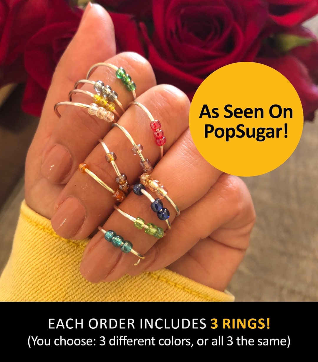 Fidget Ring Set of 3, Dainty Thin Rings for Women, Adjustable - Etsy