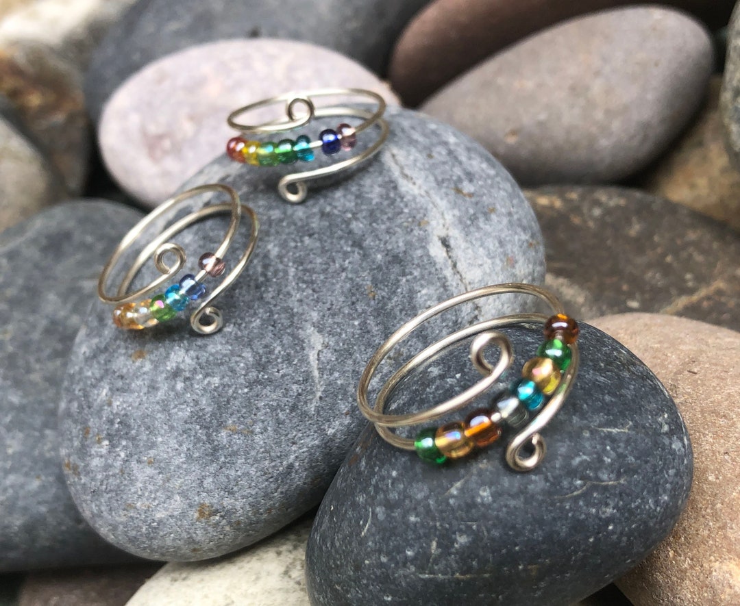 Fidget Ring Set of 2, Thumb Ring, Jewelry for Women - Etsy