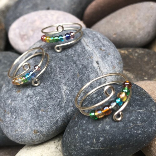 Fidget ring set of 2, thumb ring, jewelry for women