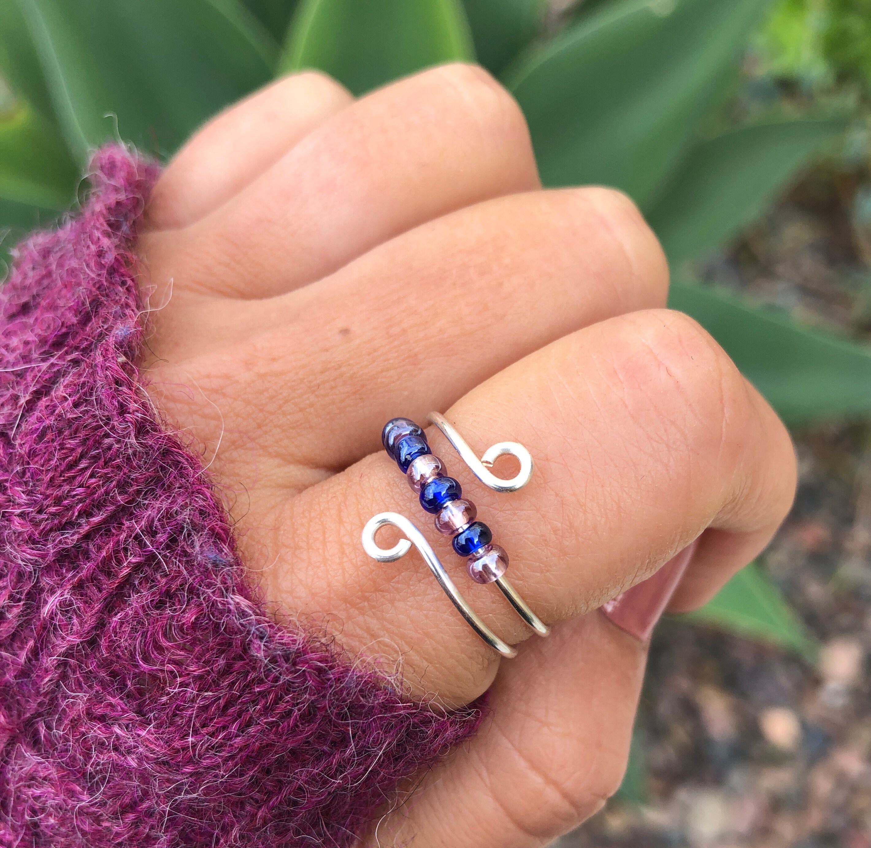 Fidget Ring Set of 2 Anxiety Rings Worry Rings Spinner Etsy