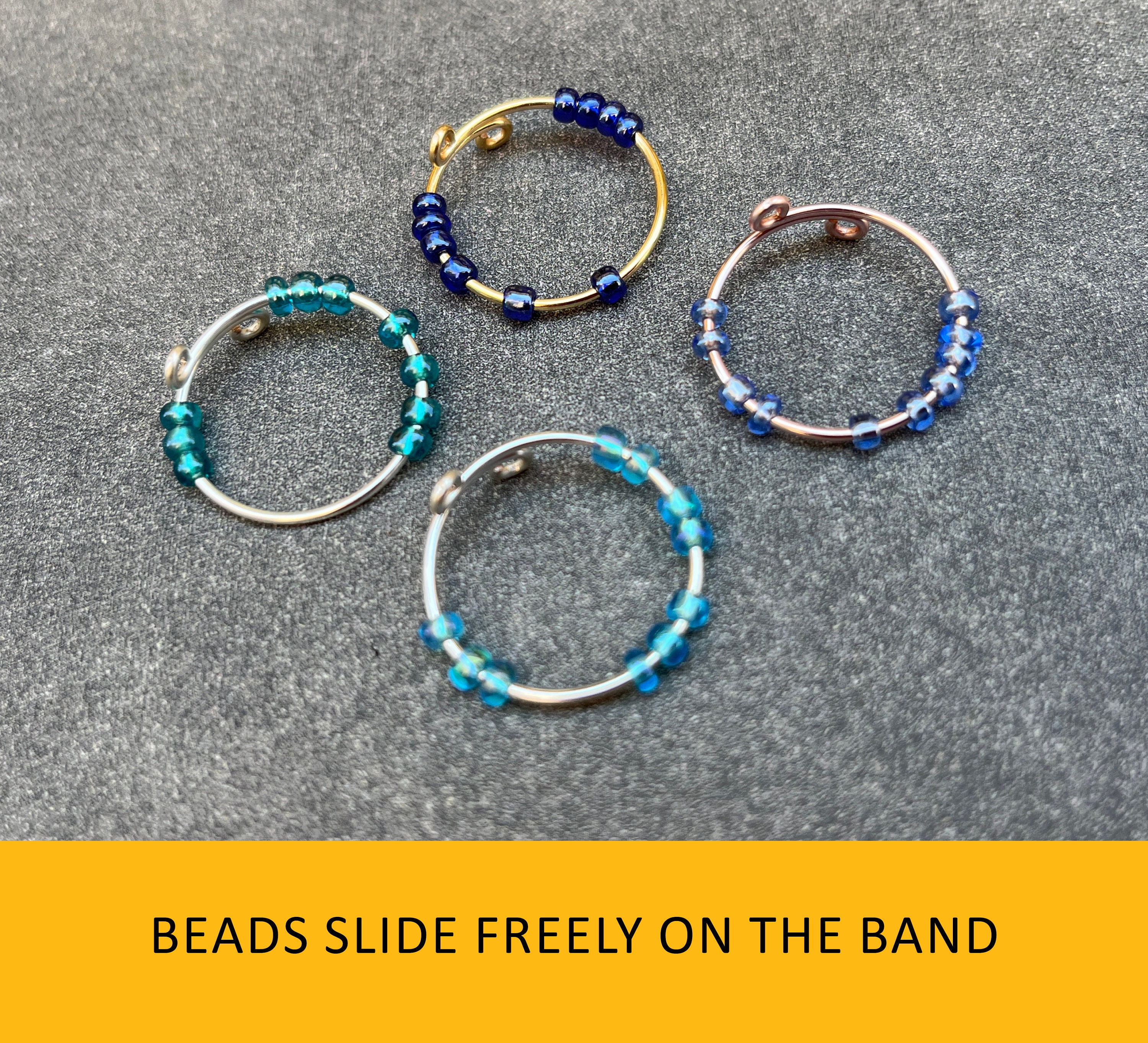 Fidget Ring Blue Calming Anxiety Rings Calmness Etsy