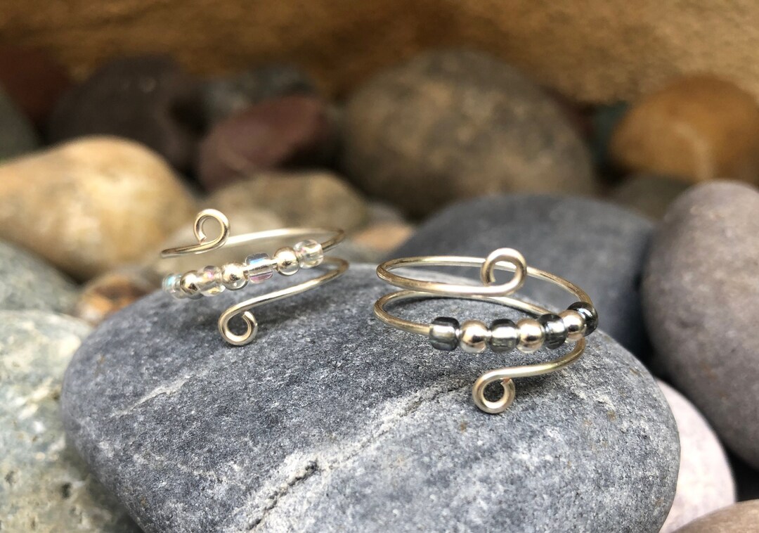 Fidget Ring, Sterling Silver Spiral Ring - Etsy