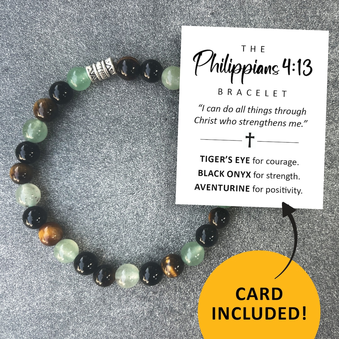 Philippians 4:13 Bracelet, Bible Verse Jewelry, Christian Faith Gift - Etsy