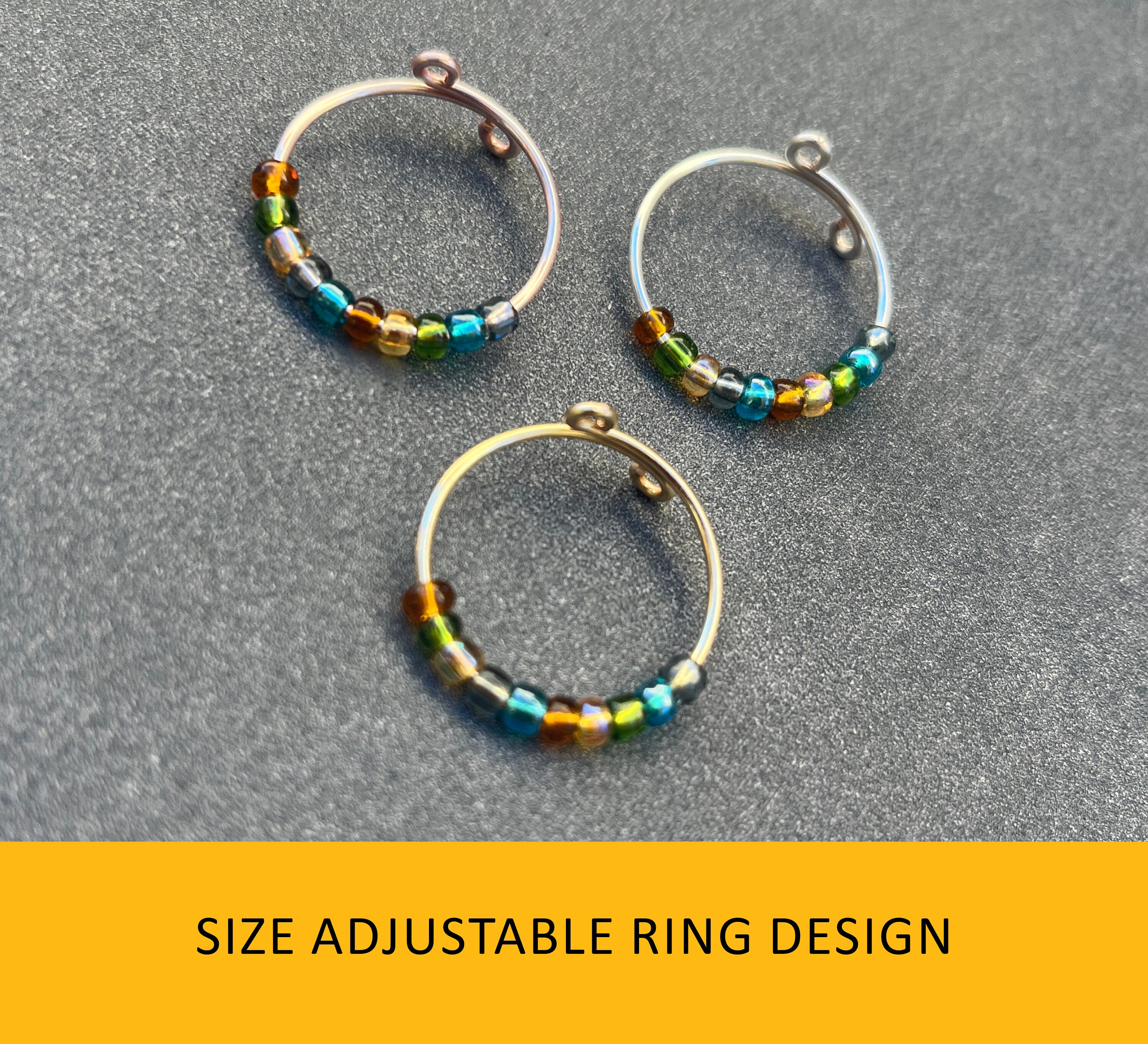 Adjustable Fidget Ring Boho Chic Colors Anxiety Rings - Etsy