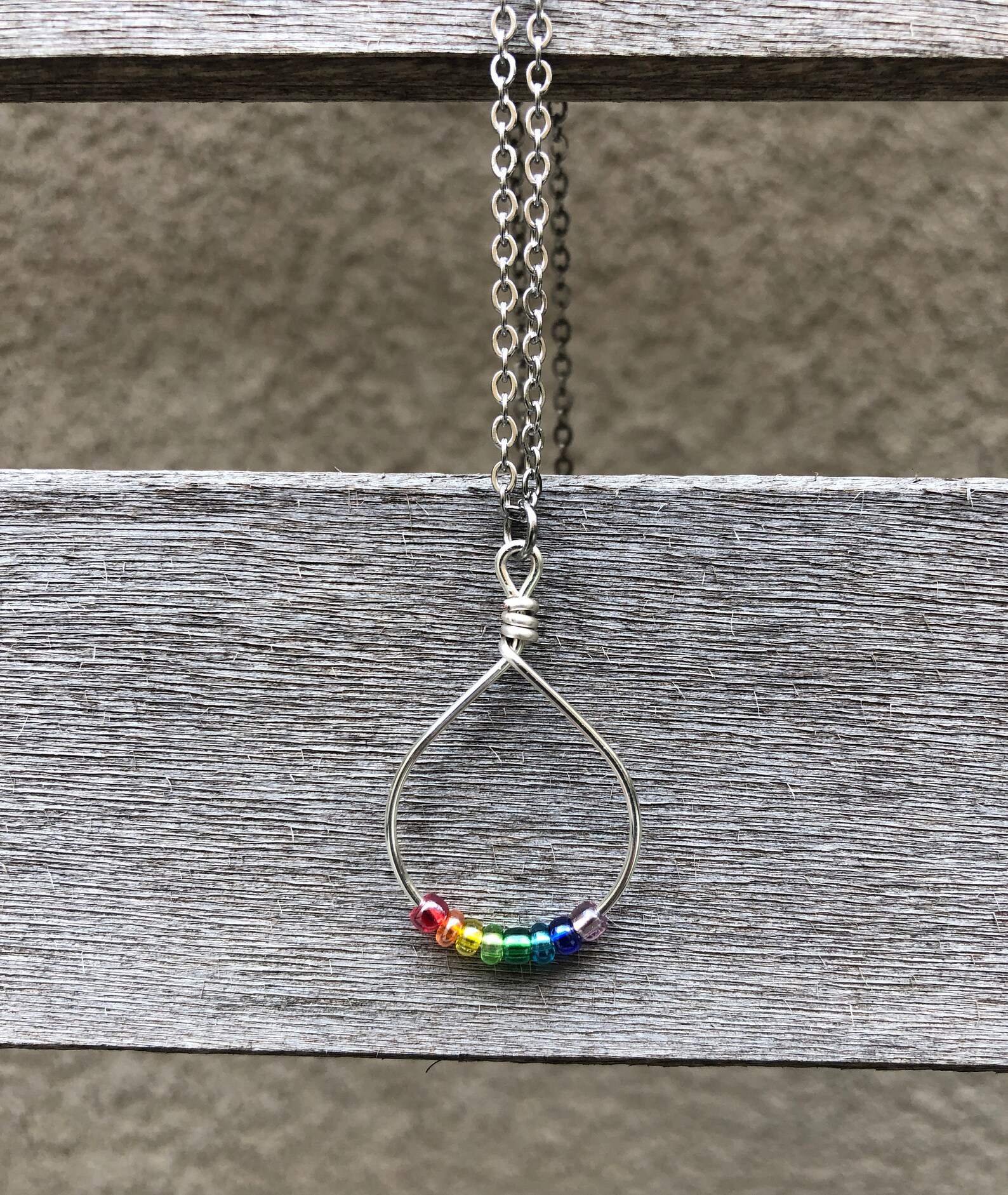 Rainbow Anxiety Necklace, Fidget Jewelry, Anxiety Relief, Dainty