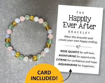 Happily ever after bracelet, female empowerment, daily affirmations, strong woman inspiration gift