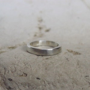 Organic smooth sterling silver ring