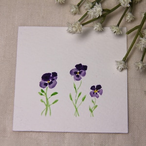 Mini Painting Kit Pansies Mini Watercolor Paint Kit, DIY paint kit, DIY kids craft kit, Floral watercolor kit image 2