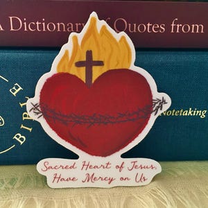 Sacred Heart Catholic Sticker, Sacred Heart of Jesus Sticker, Catholic Stickers for Planner, Catholic Gifts, Christian Stickers