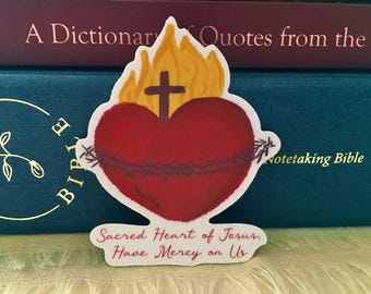 Sacred Heart of Jesus Sticker, Waterproof Vinyl Catholic Gift
