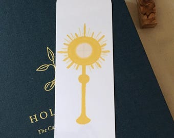 Eucharistic Adoration Catholic Bookmark, Saint Quote, First Communion Gift