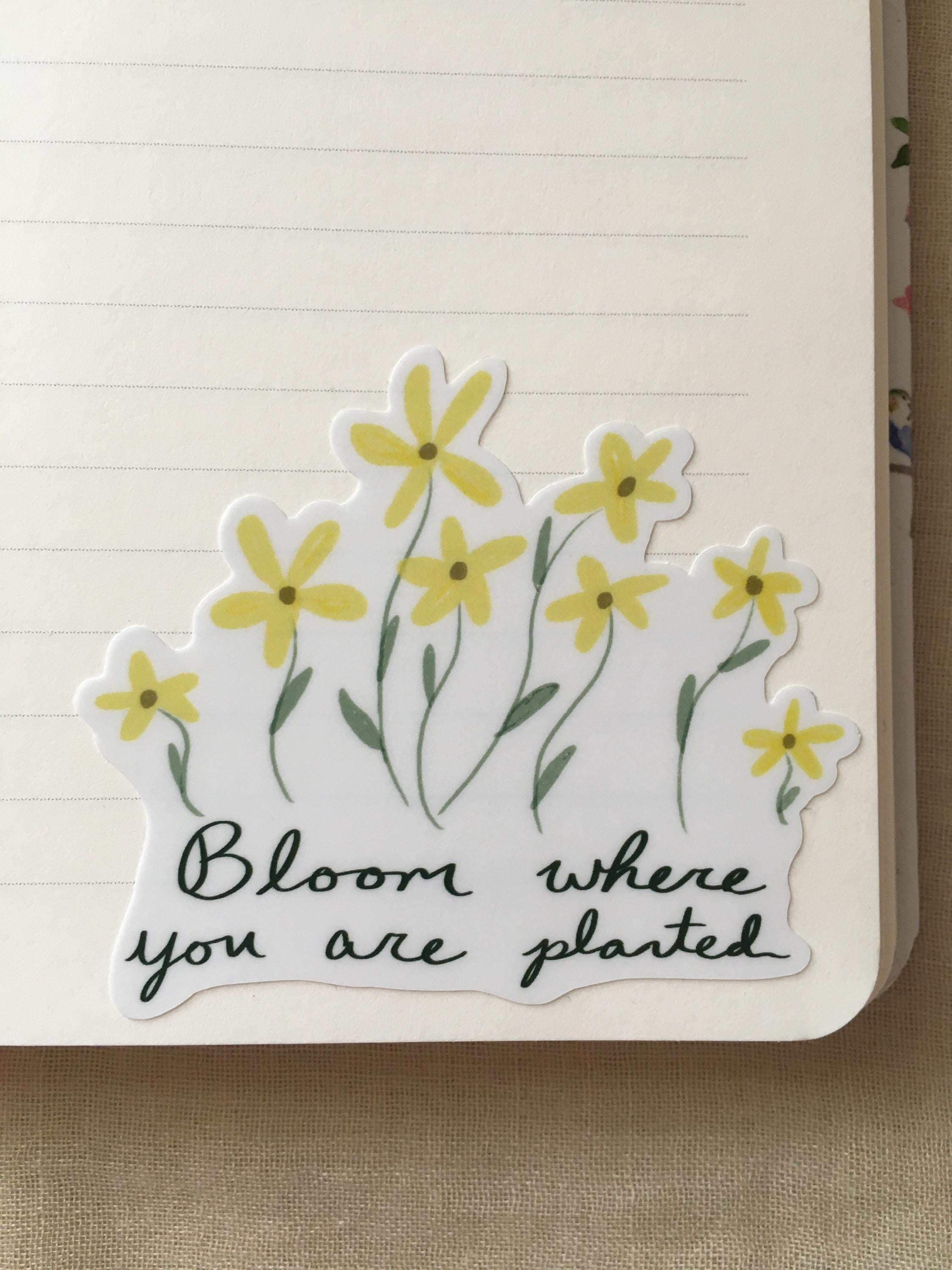 Floral Inspirational Quote Sticker - Waterproof Wildflower Decal - Etsy