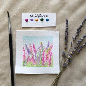 Wildflowers Mini Painting Kit Art Kit for Adults Mini watercolor art Paint Party Kit