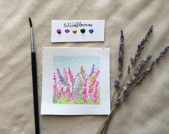 Wildflowers Mini Painting Kit Art Kit for Adults Mini watercolor art Paint Party Kit Easter basket gift