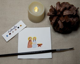 Nativity Mini Watercolor Painting Kit, Christmas Art Party Favors