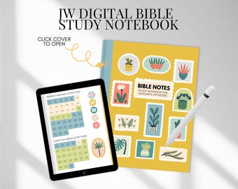 Caderno de Estudo Bíblico JW: Tema Floral, Anotações GoodNotes (Download em PDF)
