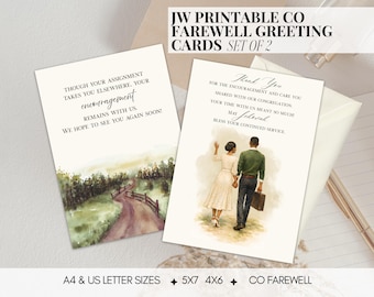 Printable JW Circuit Overseer and Wife Farewell Greeting Card Instant Download