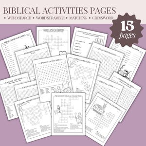 JW Bible Activity Printables: Crosswords, Word Searches, Coloring Pages (PDF Download