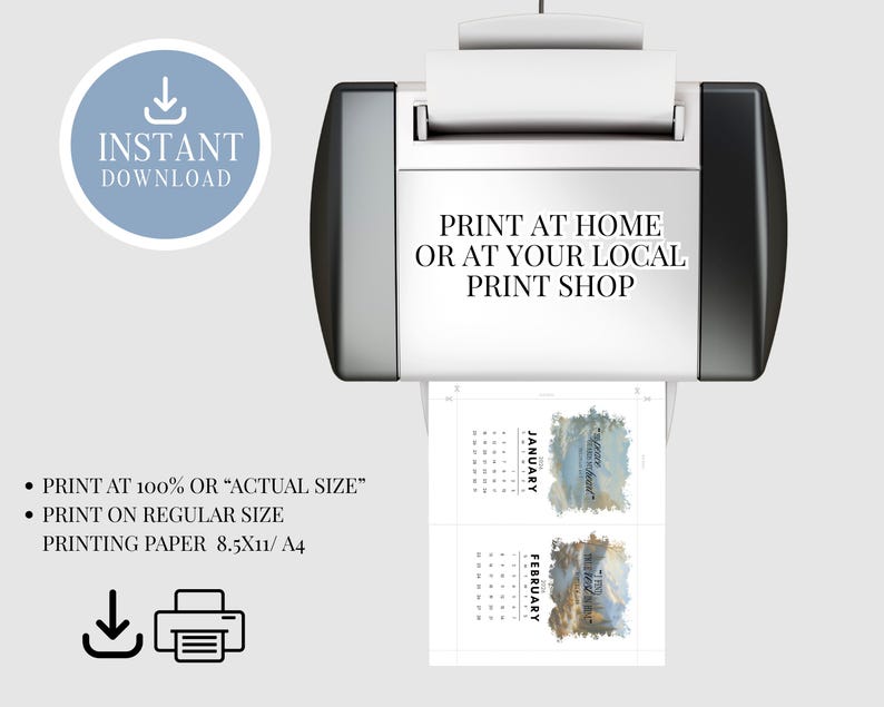 2026 Bible Scriptures Printable Calendar Cards JW Christian Supplies ...