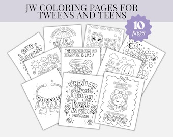 JW Spiritual Kids Printable Coloring Pages Instant Download