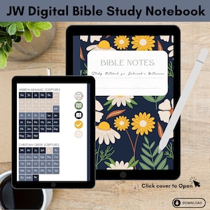 Cahier d'étude de la Bible numérique JW pour les bonnes notes, les personnalités, etc. Cahier de notes bibliques au design minimaliste pour les Témoins de Jéhovah