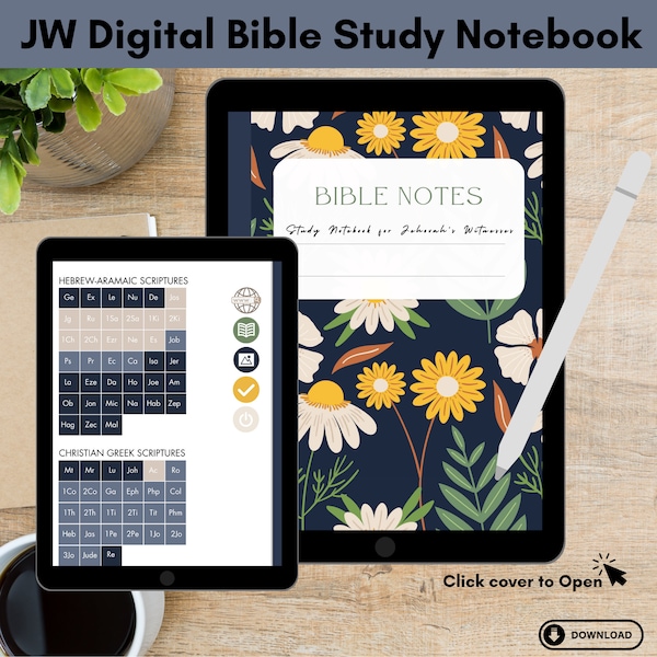 JW DIGITAL BIBLE Study Notebook for Goodnotes, Notability etc. Minimalist Design Bible Notebook note taking for Jehovah’s Witnesses