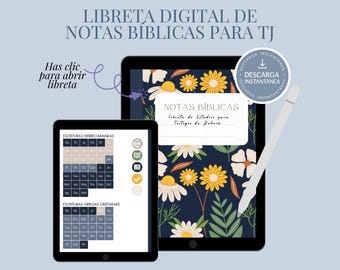 Digitale bibliotheek van Apuntes Biblicos para Testigos de Jehová JW TJ Español Goodnotes, Notability enz. Bijbelteksten Kleur Azul Amarillo PDF
