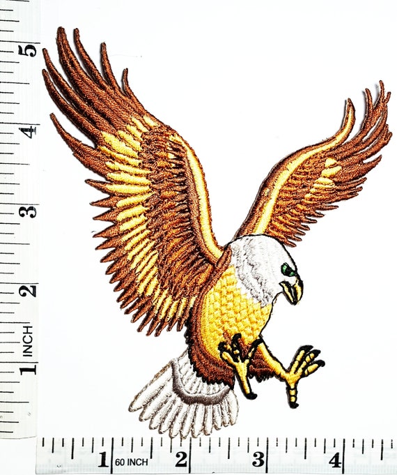 BLUE HAWK EAGLE MOTORCYCLES BIKER Embroidered Iron on Patch Free Postage BLUE HAWK EAGLE MOTORCYCLES BIKER Embroidered Iron on Patch Free Postage