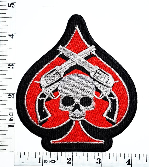 Cowboy Skeleton With Shotgun Embroidered Biker Patch Large FREE SHIP