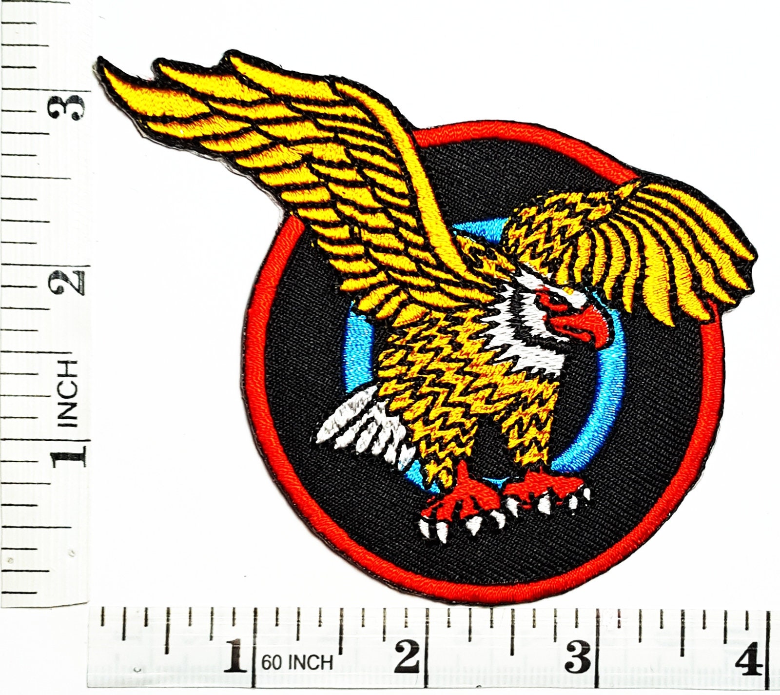 Embroidery Applique Patch Sew Iron On Eagle Hawk Rock Love Fun Bird Flight 