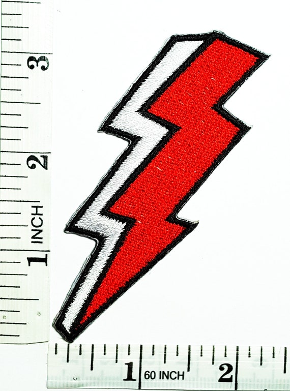 1/" Orange Lightning Bolt Embroidery Applique Patch
