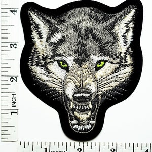 Wolf Head Roaring Fox Face Animal Wild Embroidered Applique Sew Iron on Patch WH 