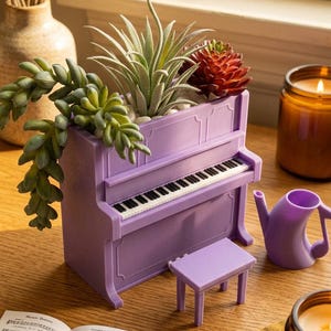 Piano Planter for Music Lovers, Cute Succulent Pot, Pianist Gift, Music Teacher Desk Decor, Mini Piano Planter