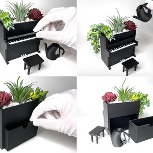 Piano Planter for Music Lovers, Cute Succulent Pot, Pianist Gift, Music Teacher Desk Decor, Mini Piano Planter image 4