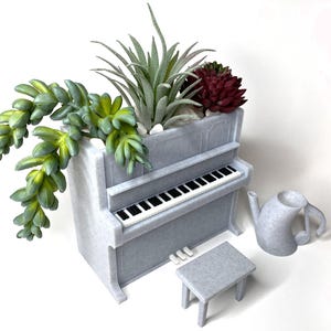 Piano Planter for Music Lovers, Cute Succulent Pot, Pianist Gift, Music Teacher Desk Decor, Mini Piano Planter Marble