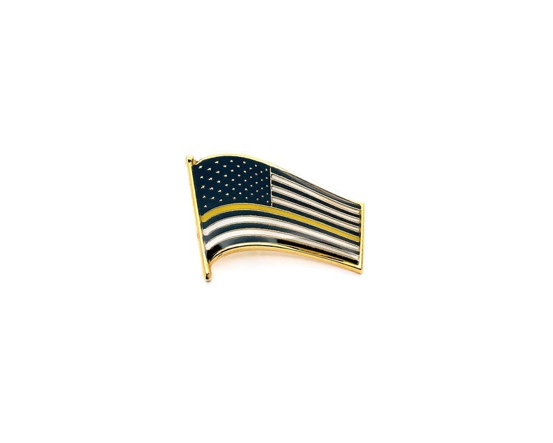 The Thin Yellow Line Flag Lapel Pin Security Guards Gift Etsy