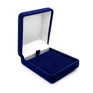 Medium Velour Pin Box, Velvet Navy Blue Gift Box, Lapel Pin Presentation Box