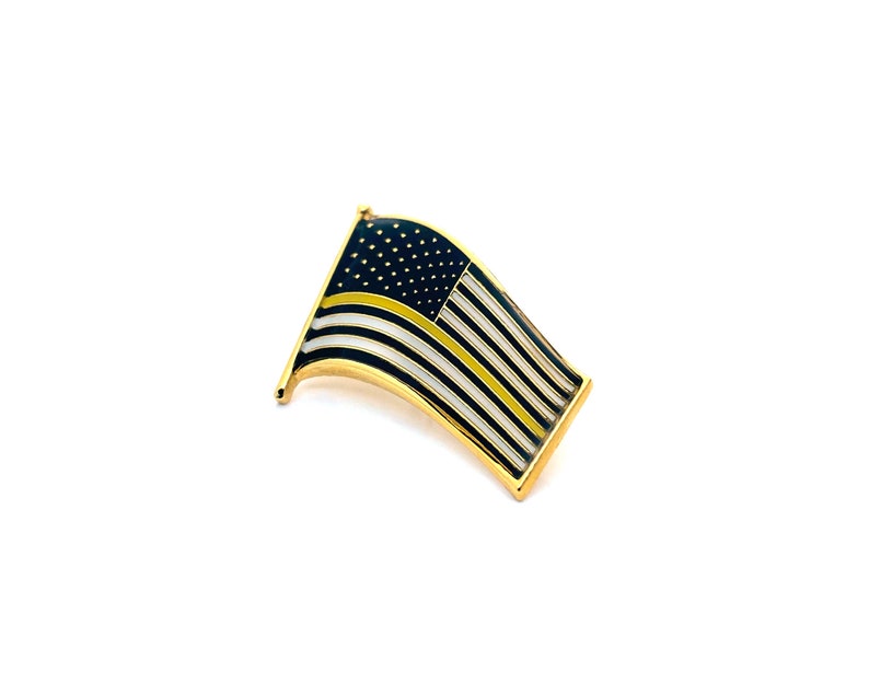 The Thin Yellow Line Flag Lapel Pin Security Guards Gift Etsy