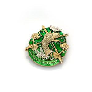 Unique Fisherman Lapel Pin - Enamel Collectible for Anglers, Secure Pinback