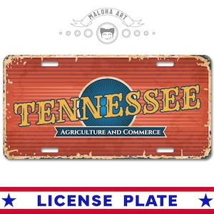 Tennessee State License Plate: Sublimation Car Tag, USA Patriot Gift
