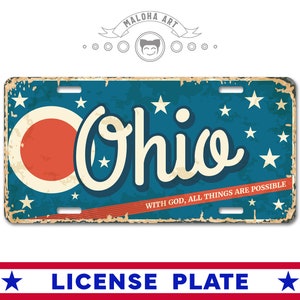 Targa dello Stato dell&#39;Ohio: targhetta per auto in alluminio con stampa a sublimazione